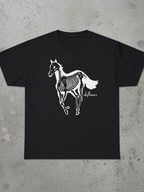 Vintage Deftones Skeleton Horse Graphic T-Shirt | Alternative Rock Band Tee